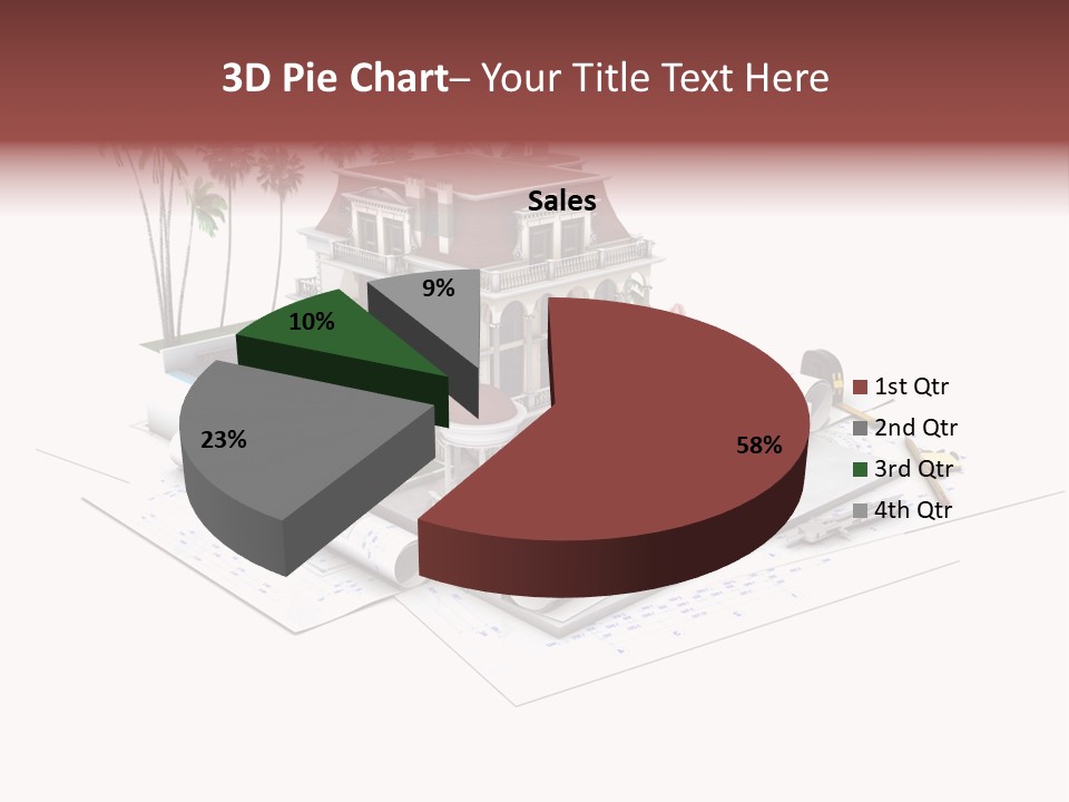 Exterior Built Mansion PowerPoint Template