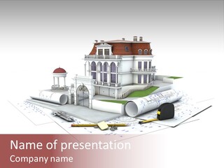 Cottage Sketch White PowerPoint Template