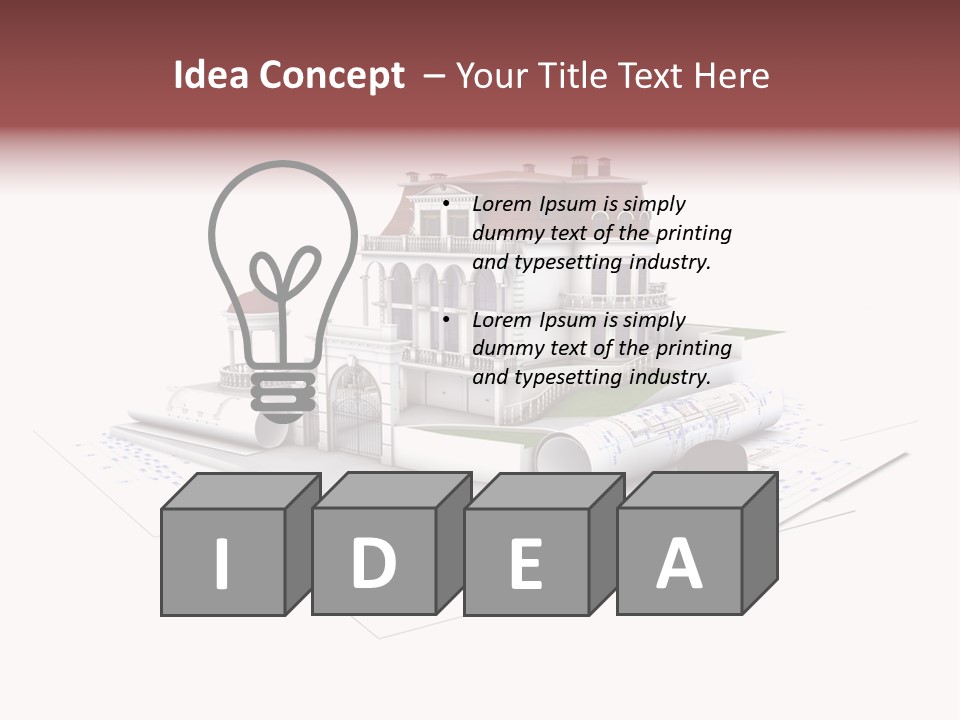 Cottage Sketch White PowerPoint Template