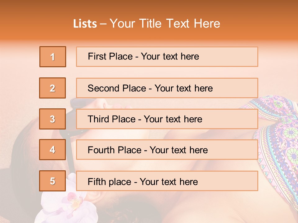Orchid Vacation Woman PowerPoint Template