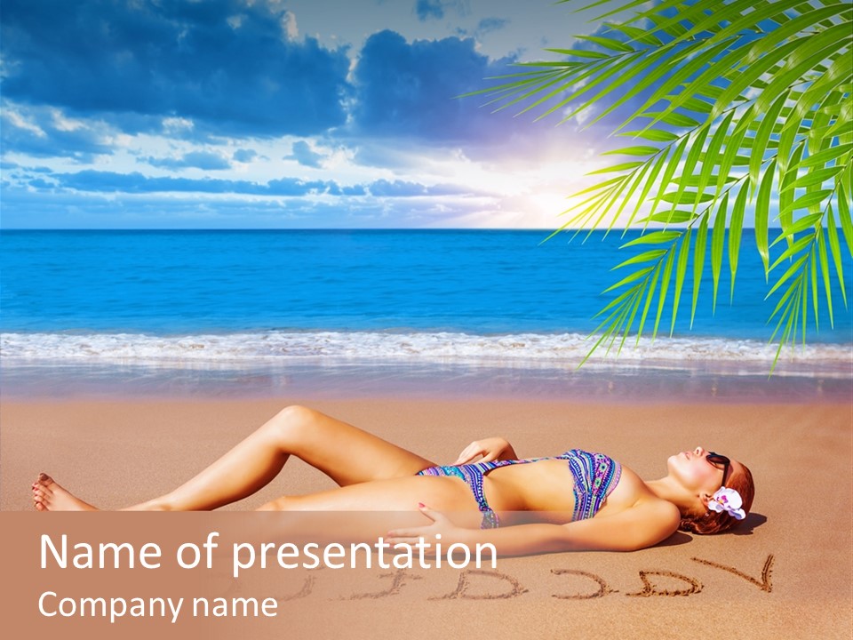 Dayspa Blue Palm PowerPoint Template