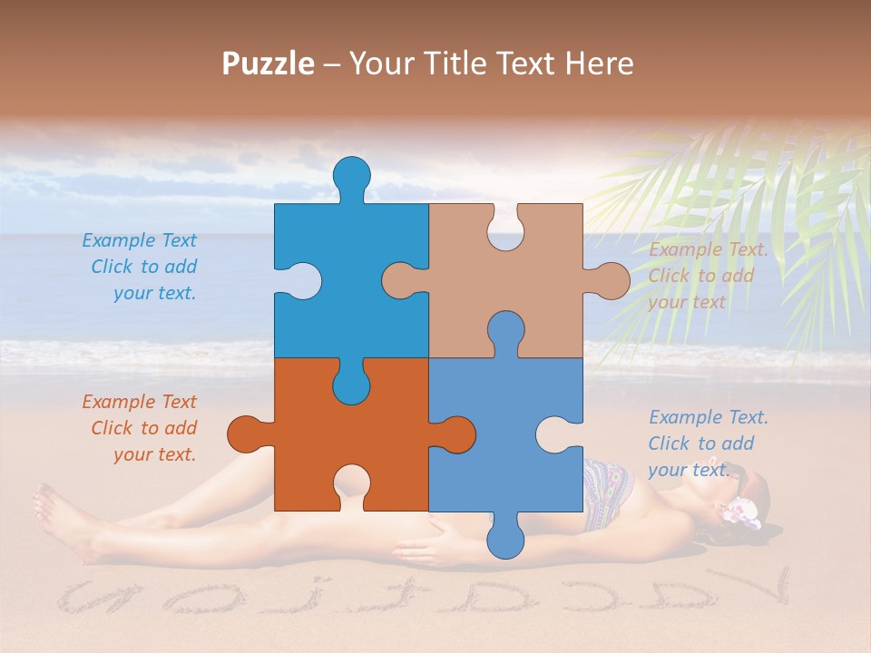 Dayspa Blue Palm PowerPoint Template