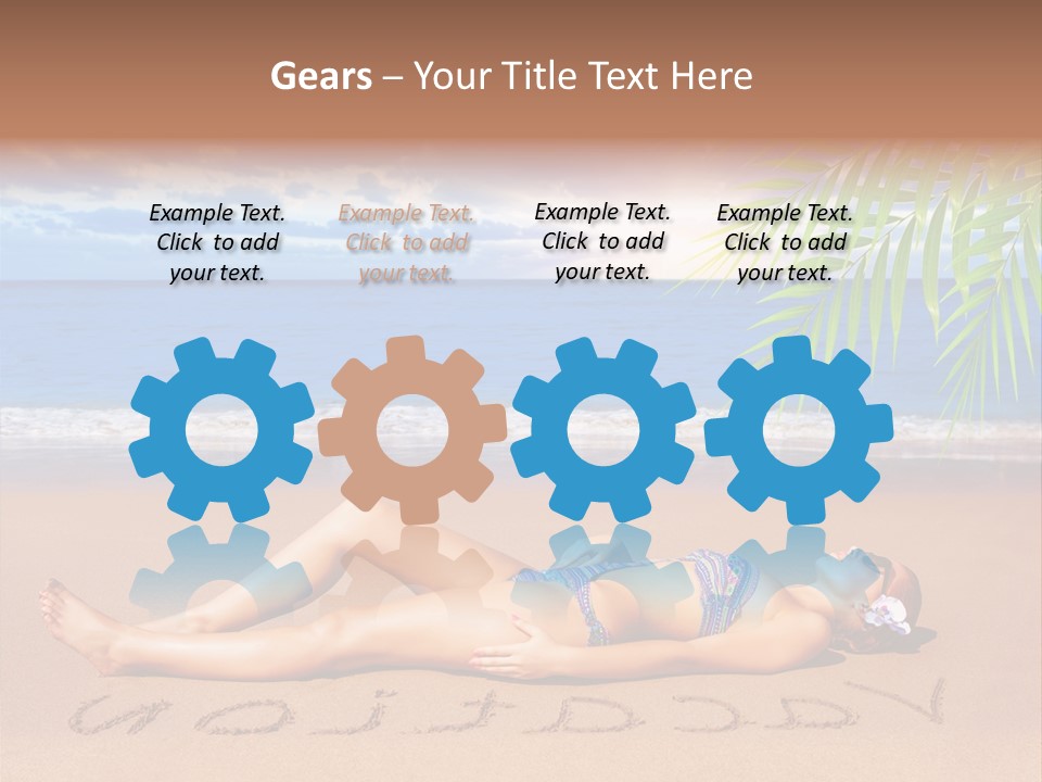 Dayspa Blue Palm PowerPoint Template