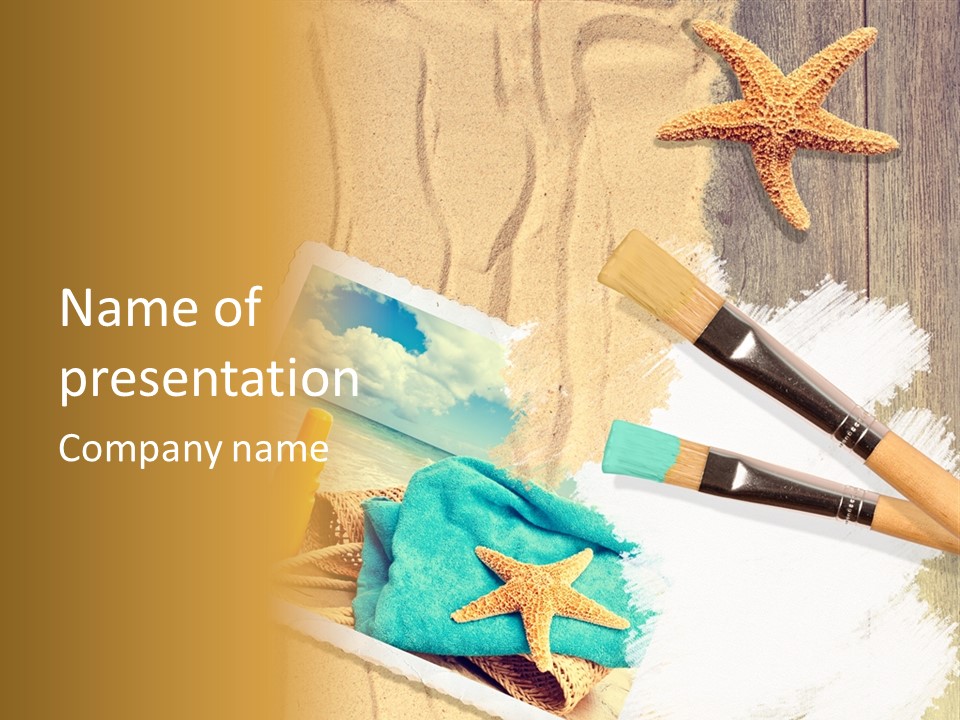 Lotion Art Paintbrush PowerPoint Template