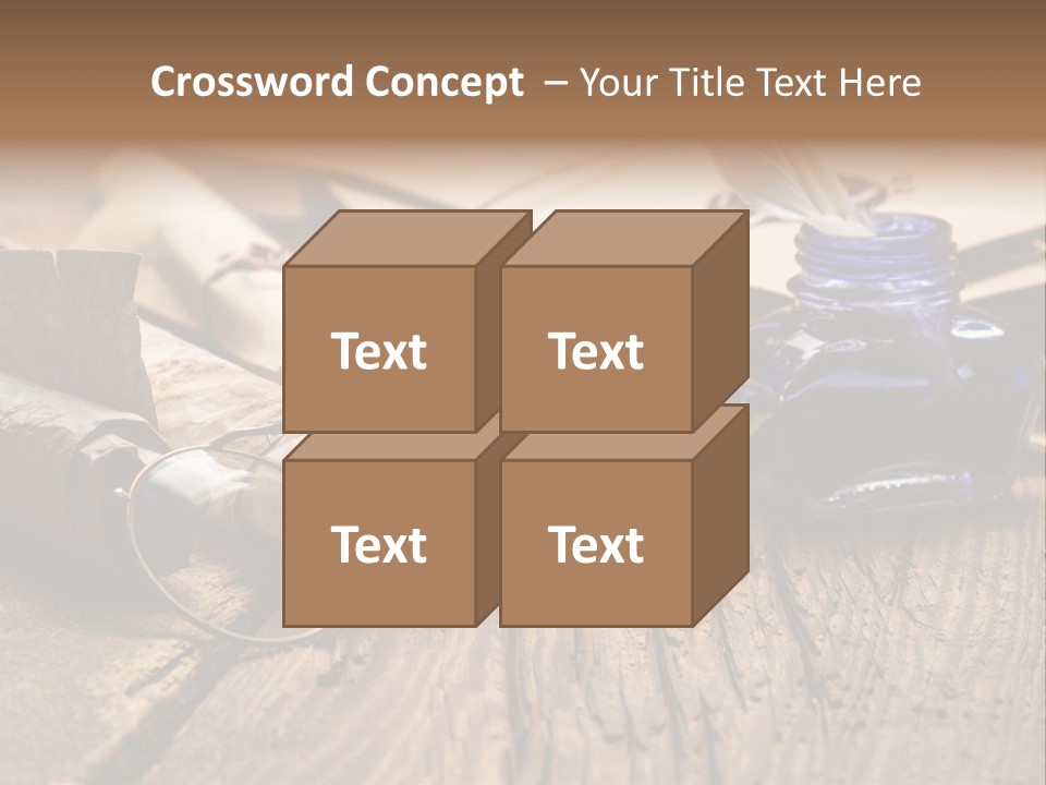 Calligraphy Wood Quill Pen PowerPoint Template