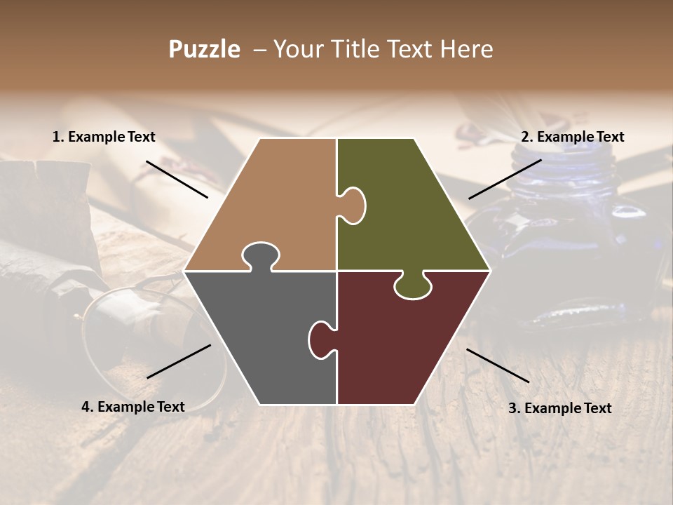 Calligraphy Wood Quill Pen PowerPoint Template