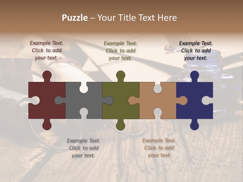 Calligraphy Wood Quill Pen PowerPoint Template