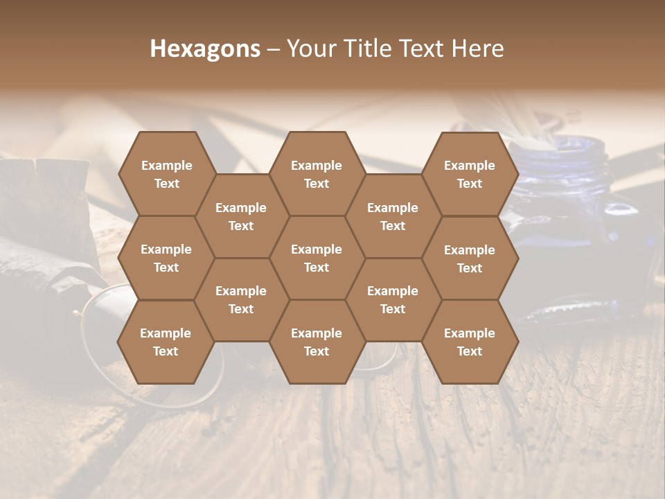 Calligraphy Wood Quill Pen PowerPoint Template