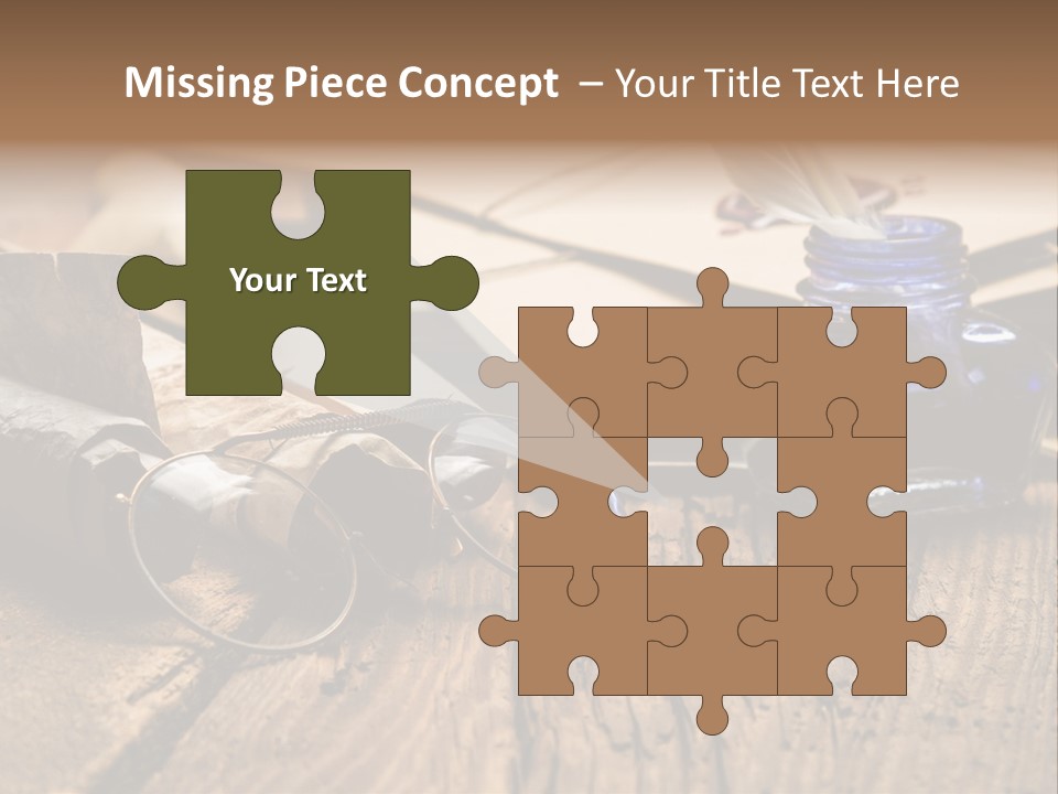 Calligraphy Wood Quill Pen PowerPoint Template