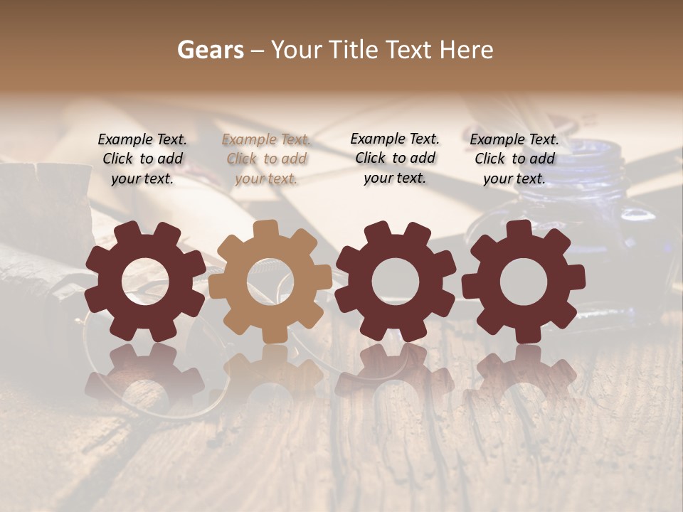 Calligraphy Wood Quill Pen PowerPoint Template