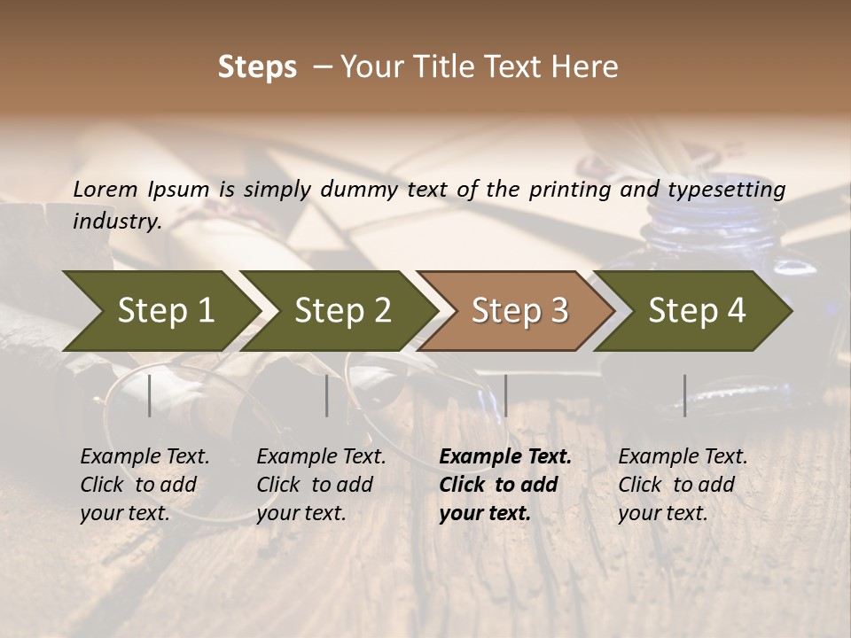 Calligraphy Wood Quill Pen PowerPoint Template