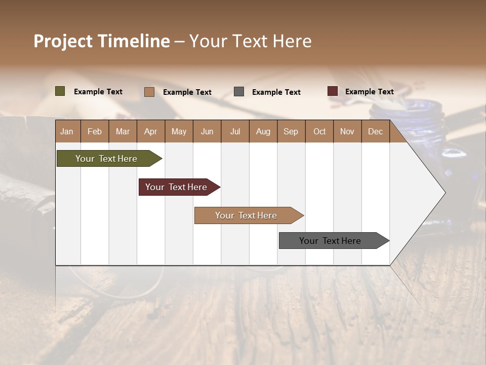 Calligraphy Wood Quill Pen PowerPoint Template
