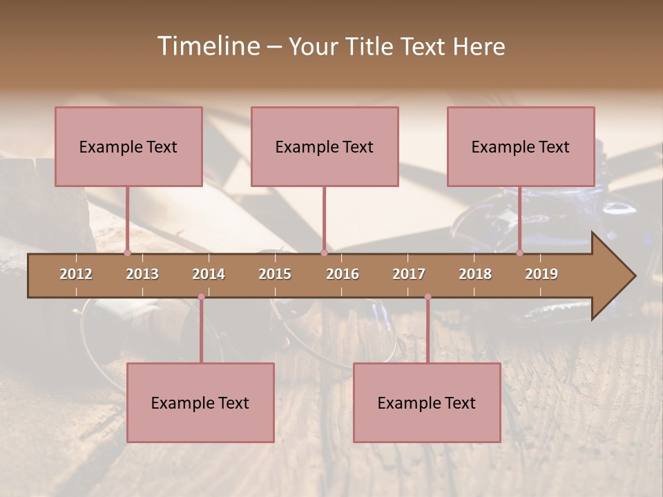 Calligraphy Wood Quill Pen PowerPoint Template