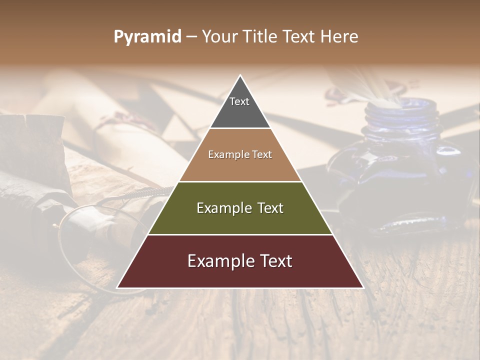 Calligraphy Wood Quill Pen PowerPoint Template