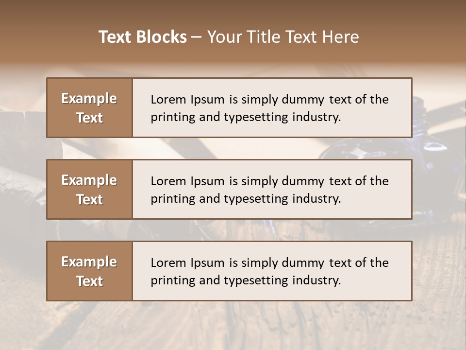 Calligraphy Wood Quill Pen PowerPoint Template