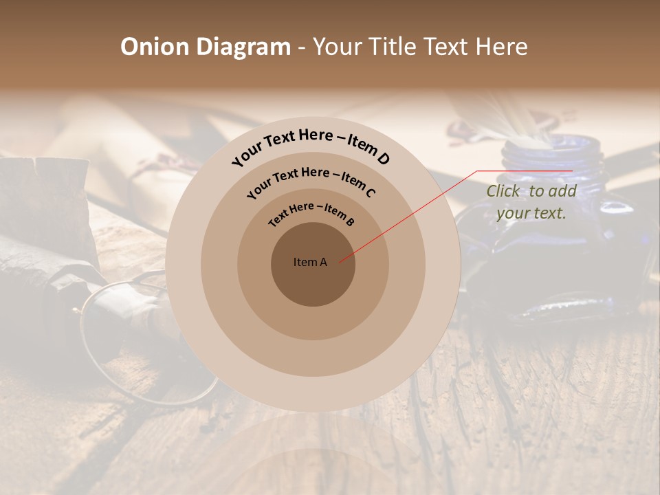 Calligraphy Wood Quill Pen PowerPoint Template