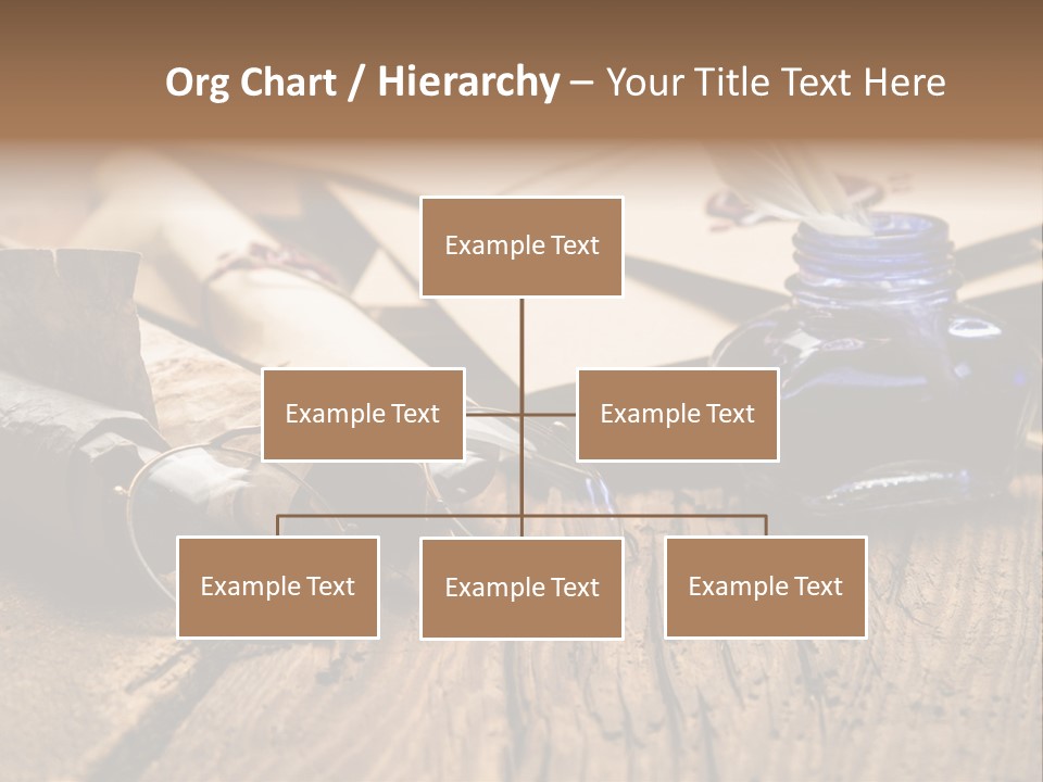 Calligraphy Wood Quill Pen PowerPoint Template