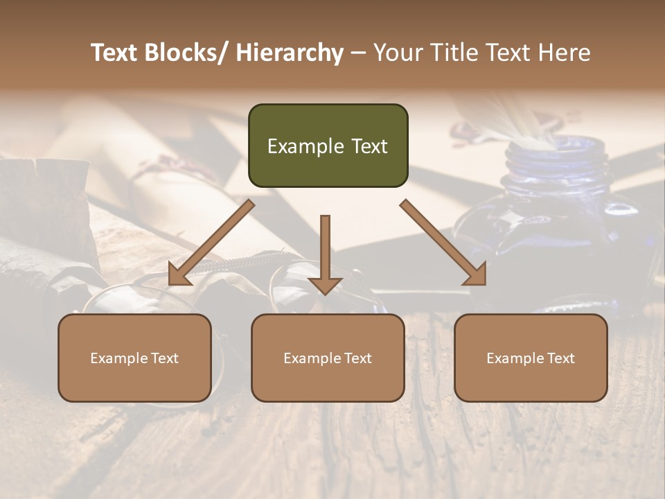 Calligraphy Wood Quill Pen PowerPoint Template