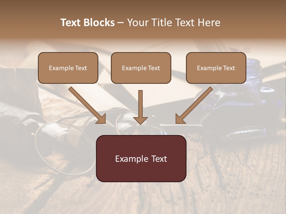 Calligraphy Wood Quill Pen PowerPoint Template