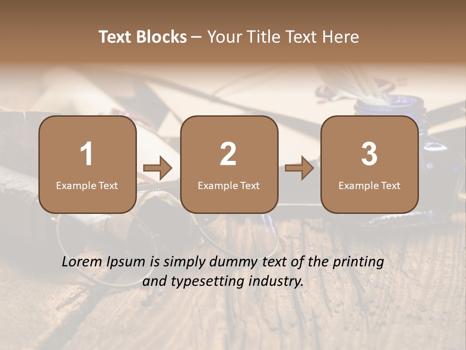 Calligraphy Wood Quill Pen PowerPoint Template