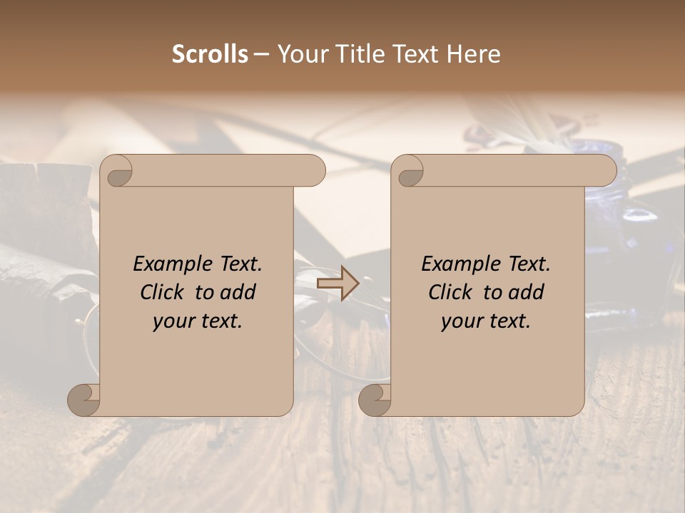 Calligraphy Wood Quill Pen PowerPoint Template