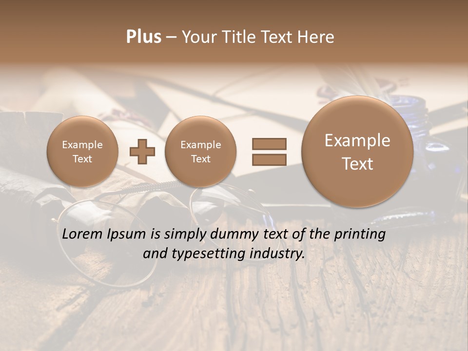 Calligraphy Wood Quill Pen PowerPoint Template