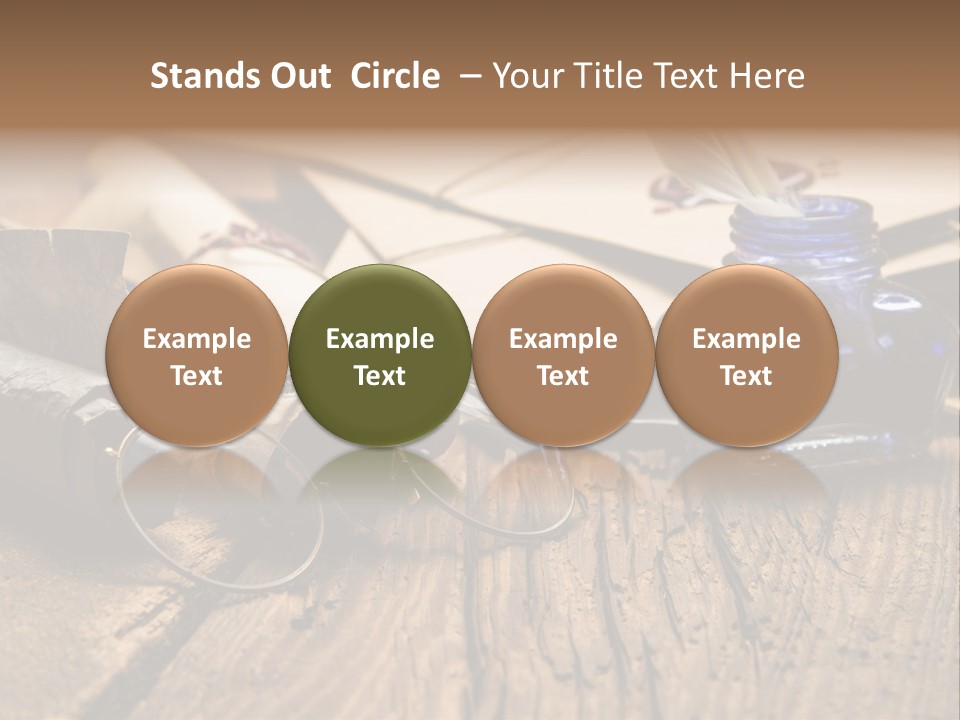 Calligraphy Wood Quill Pen PowerPoint Template
