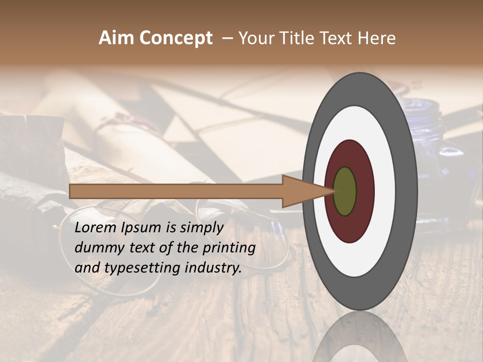 Calligraphy Wood Quill Pen PowerPoint Template