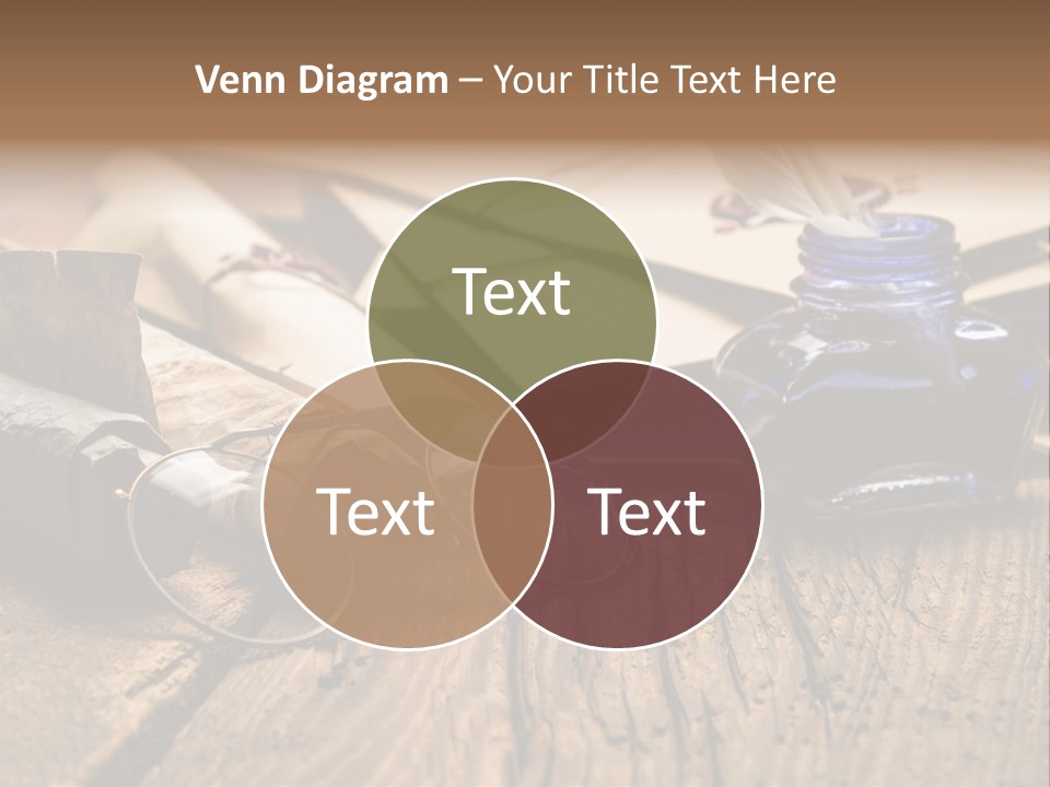 Calligraphy Wood Quill Pen PowerPoint Template