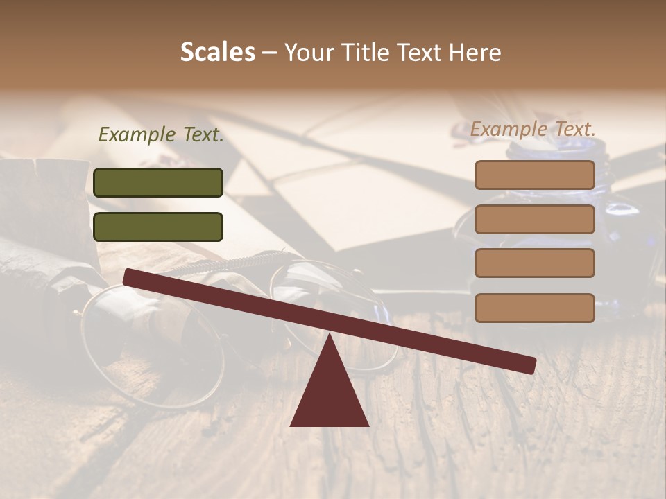 Calligraphy Wood Quill Pen PowerPoint Template