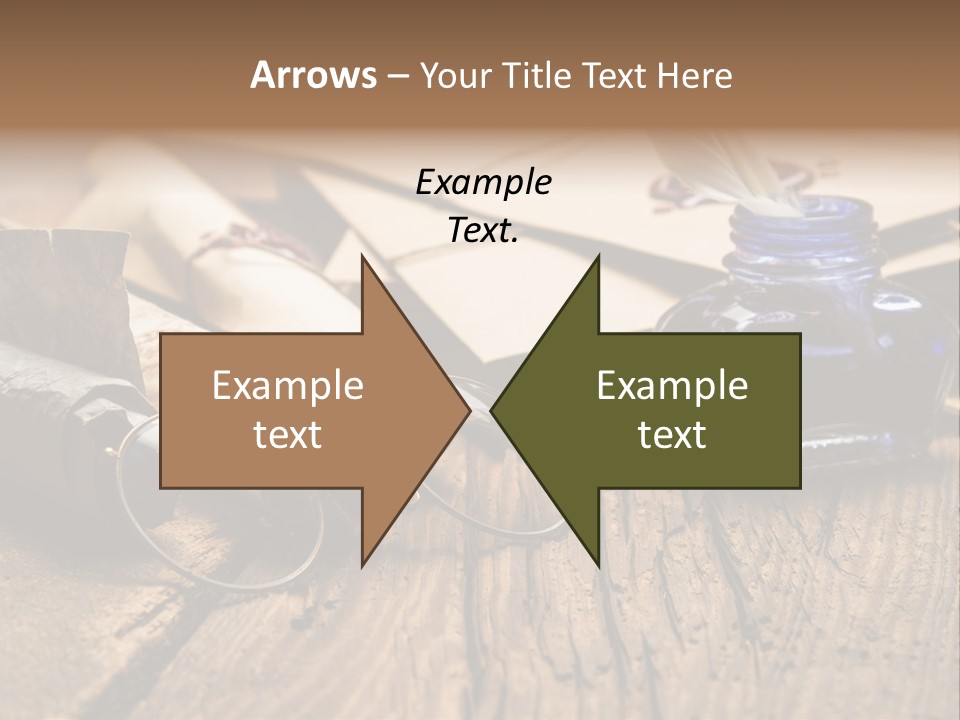 Calligraphy Wood Quill Pen PowerPoint Template