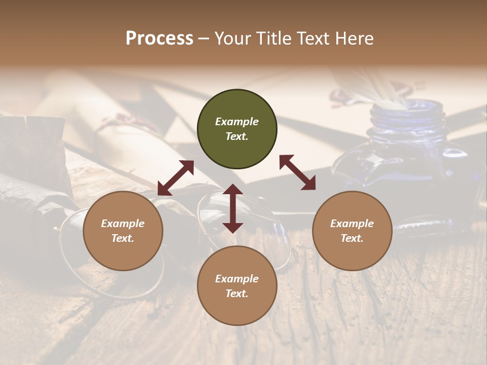 Calligraphy Wood Quill Pen PowerPoint Template