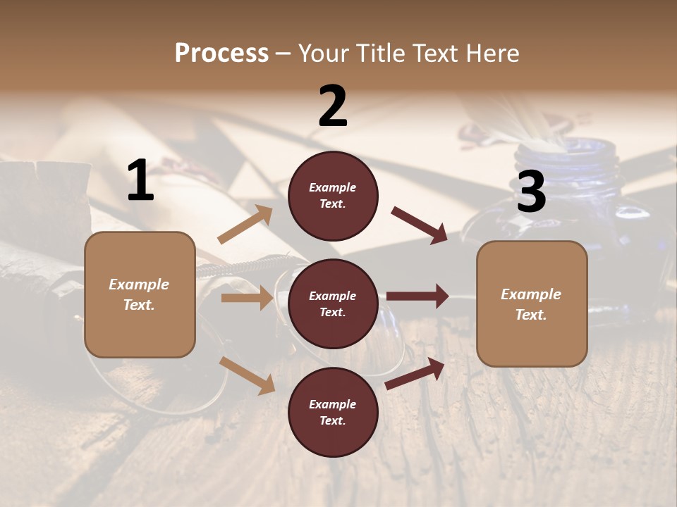 Calligraphy Wood Quill Pen PowerPoint Template