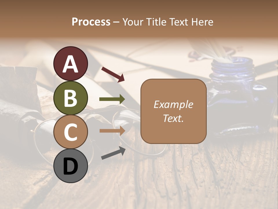 Calligraphy Wood Quill Pen PowerPoint Template