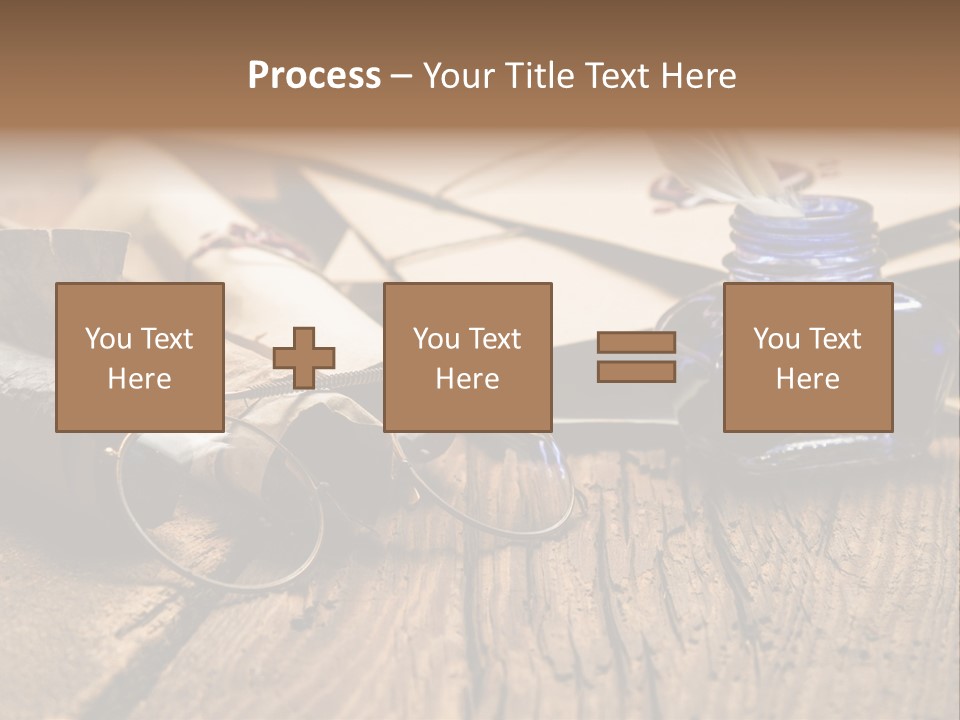 Calligraphy Wood Quill Pen PowerPoint Template