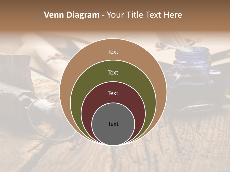 Calligraphy Wood Quill Pen PowerPoint Template