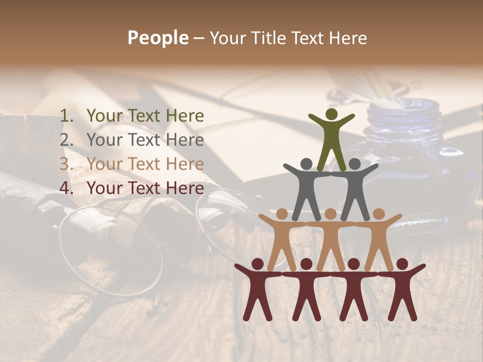 Calligraphy Wood Quill Pen PowerPoint Template