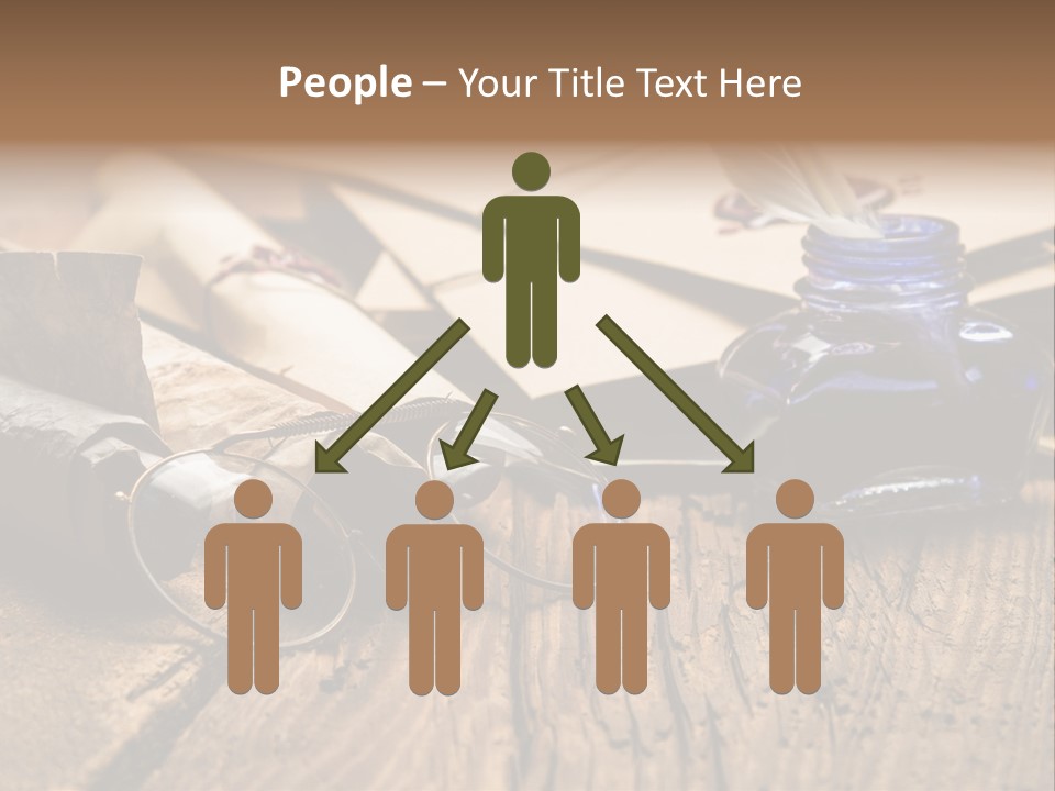 Calligraphy Wood Quill Pen PowerPoint Template