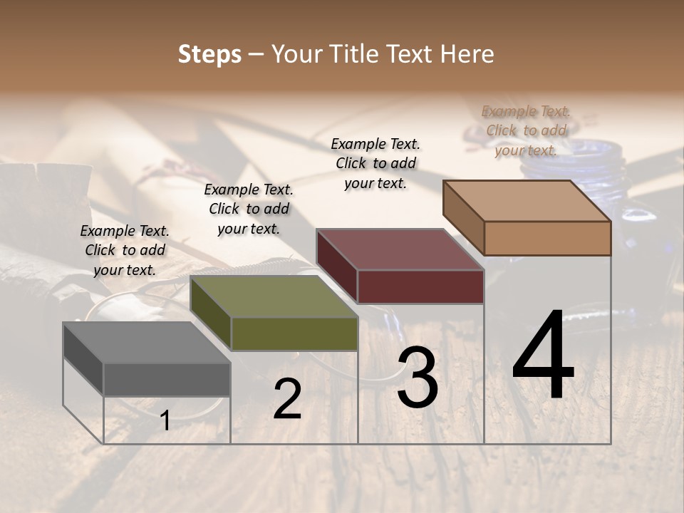 Calligraphy Wood Quill Pen PowerPoint Template