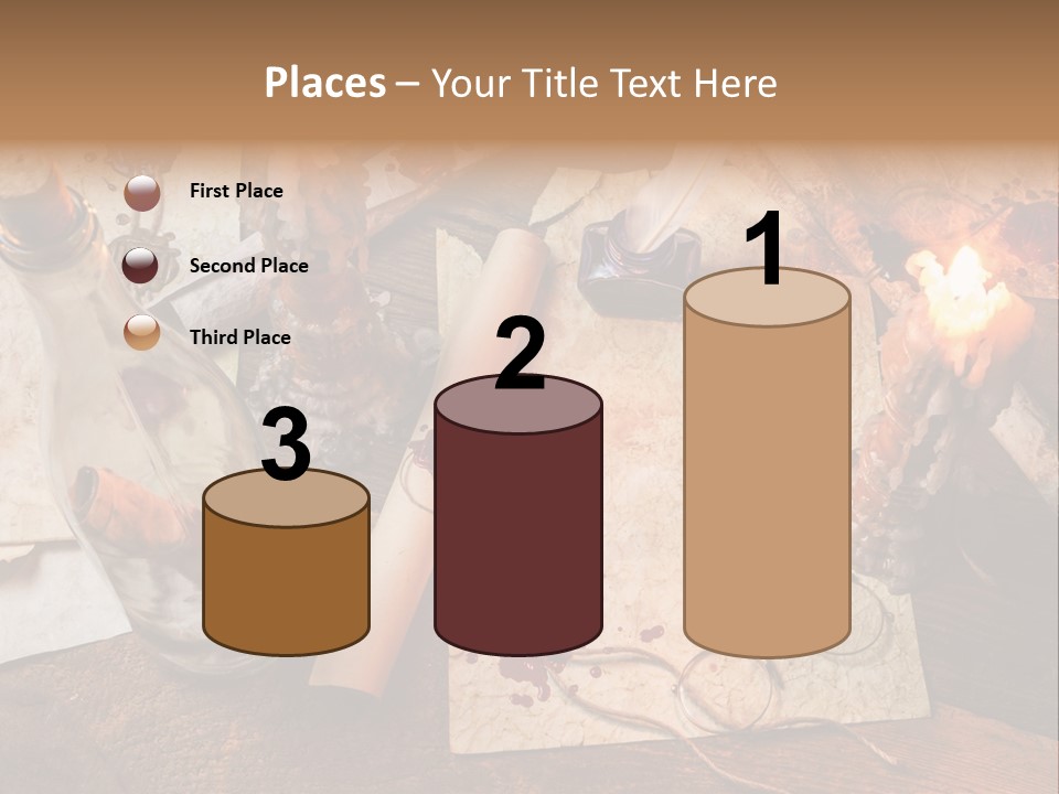 Scroll Inkwell Rubber Stamp PowerPoint Template