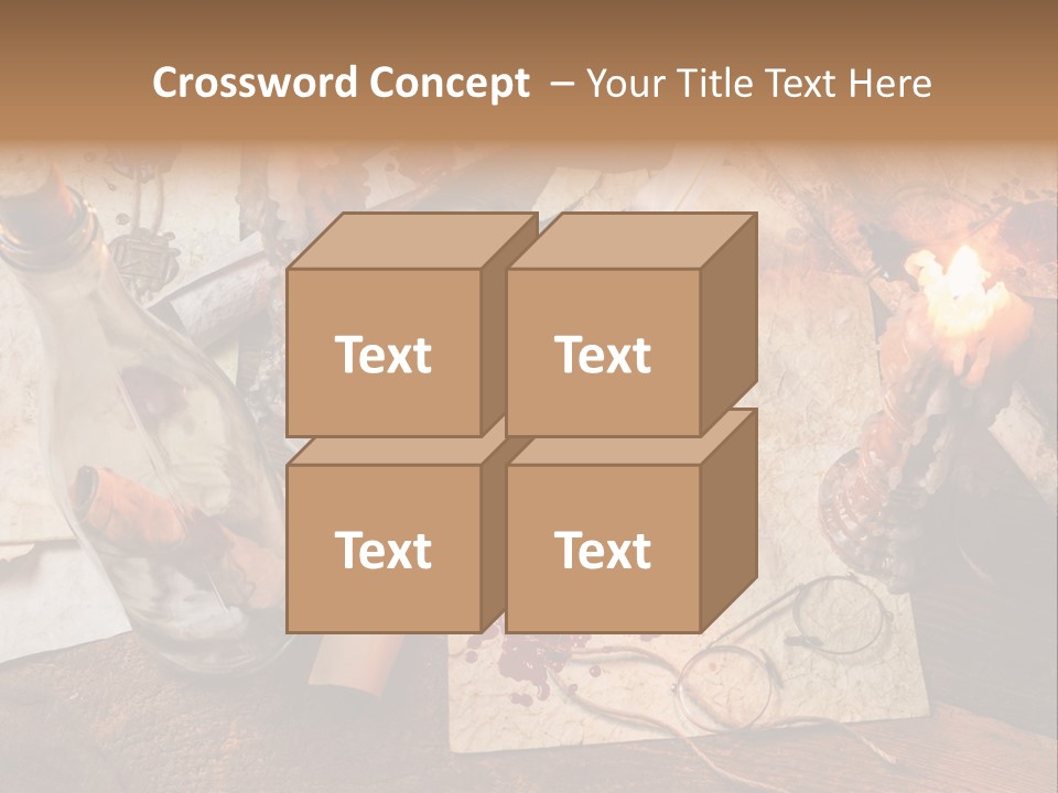 Scroll Inkwell Rubber Stamp PowerPoint Template