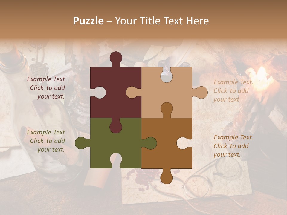 Scroll Inkwell Rubber Stamp PowerPoint Template