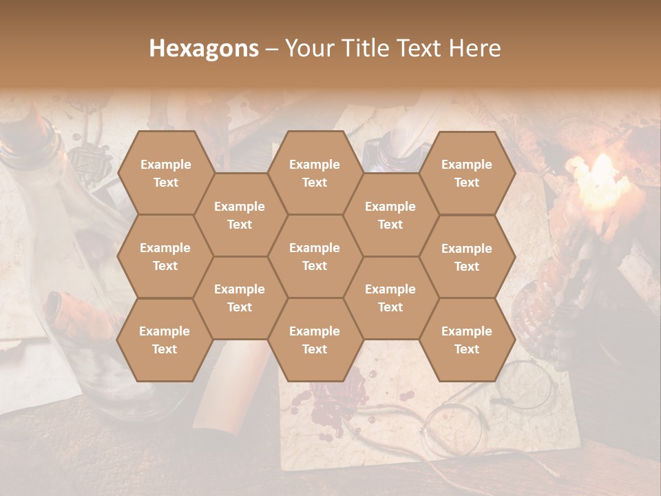 Scroll Inkwell Rubber Stamp PowerPoint Template