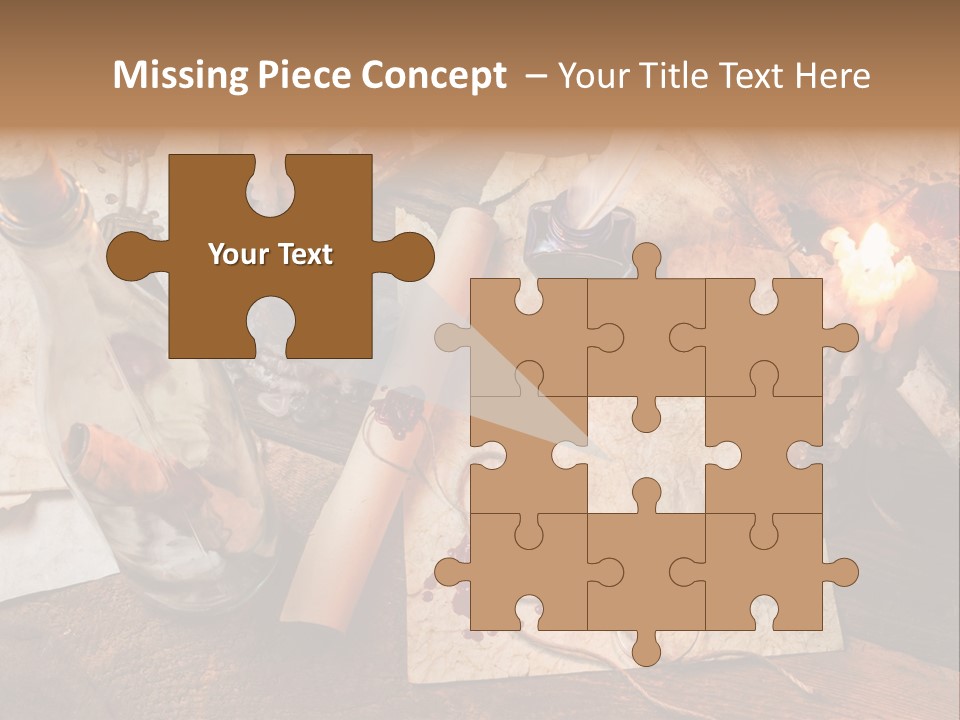 Scroll Inkwell Rubber Stamp PowerPoint Template