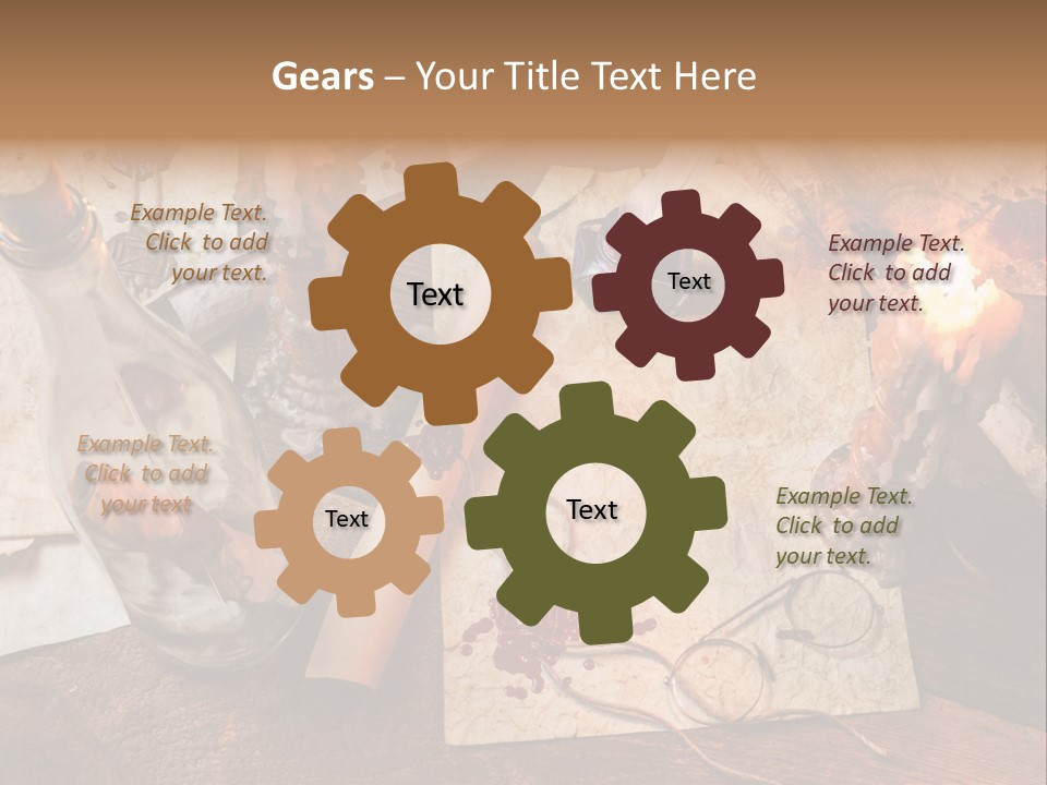 Scroll Inkwell Rubber Stamp PowerPoint Template