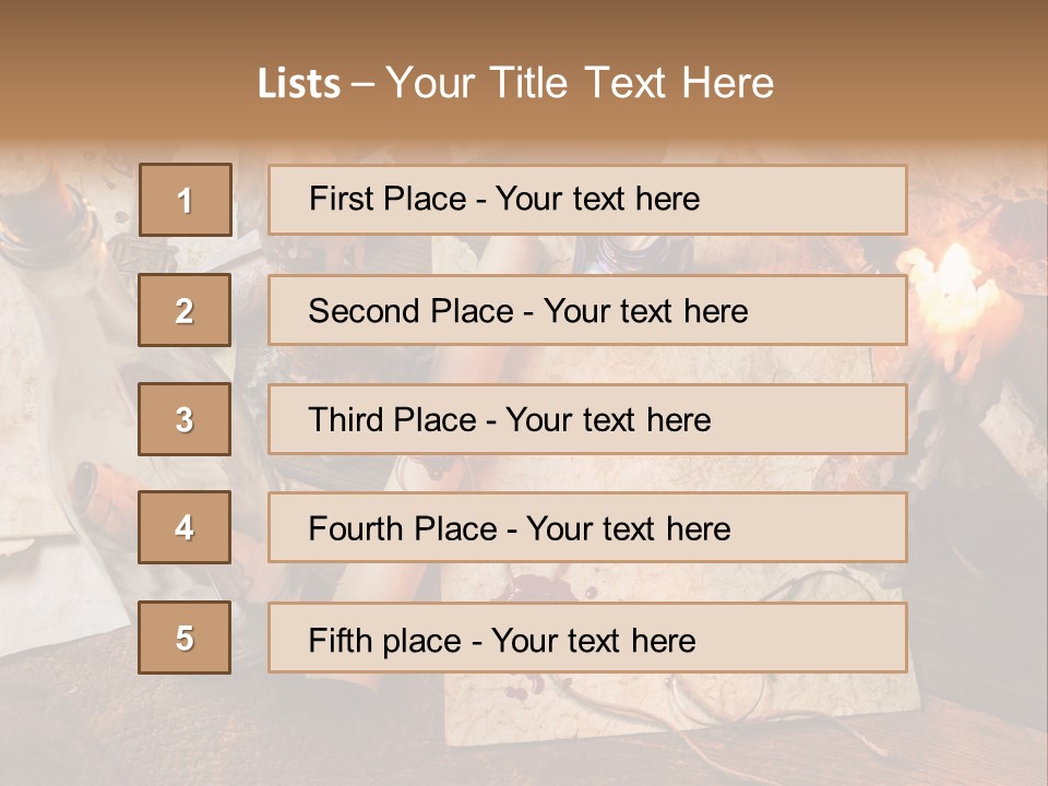 Scroll Inkwell Rubber Stamp PowerPoint Template