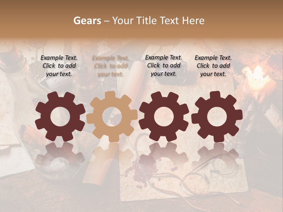 Scroll Inkwell Rubber Stamp PowerPoint Template