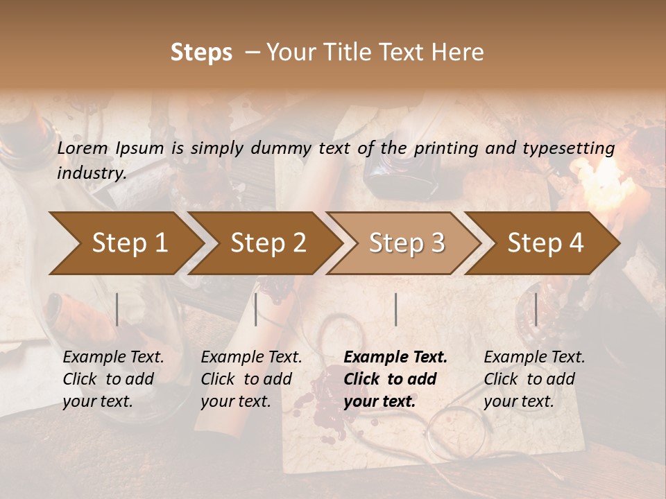 Scroll Inkwell Rubber Stamp PowerPoint Template