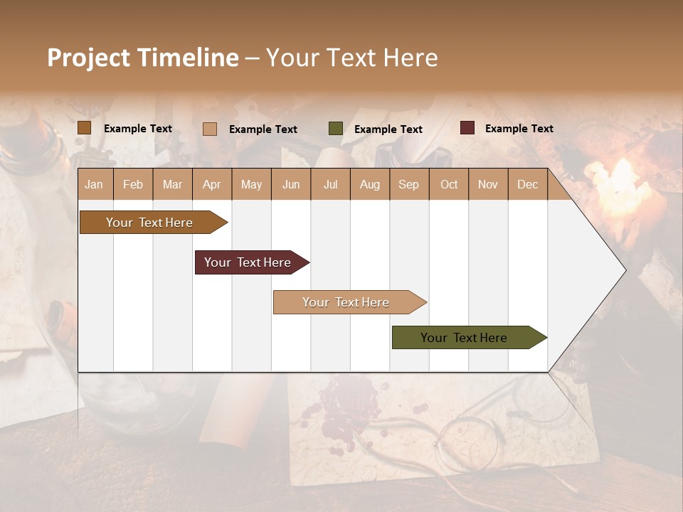 Scroll Inkwell Rubber Stamp PowerPoint Template