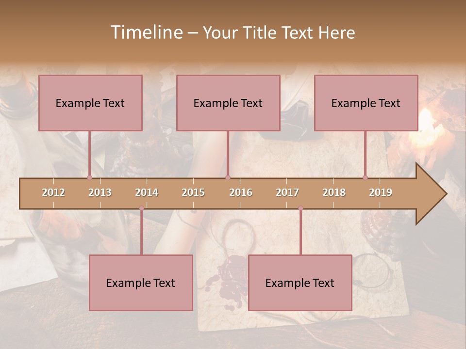 Scroll Inkwell Rubber Stamp PowerPoint Template